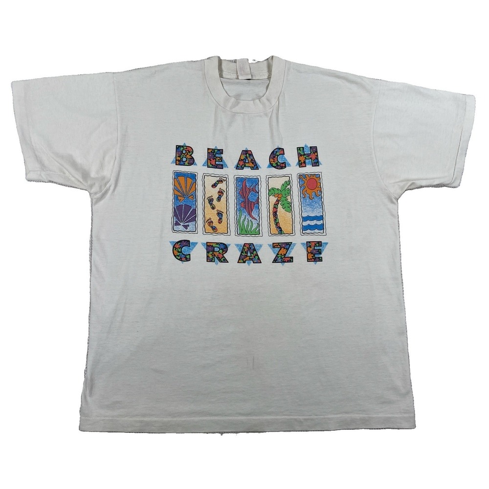 Vintage Beach Craze T-Shirt White Single Stitch